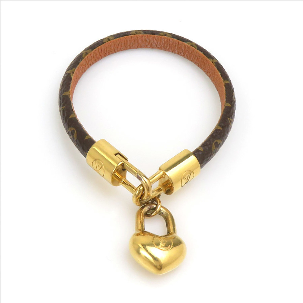 LOUIS VUITTON Brown Monogram Canvas Charm Bracelet